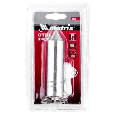 Отвес цилиндрический 400 г шнур 5 м Matrix 84889 купить в Надыме