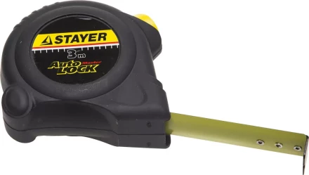 Рулетка STAYER "MASTER" "AUTOLOCK", корпус с резиновым напылением, автостоп, 3мх16мм 2-34126-03-16_z01 купить в Надыме