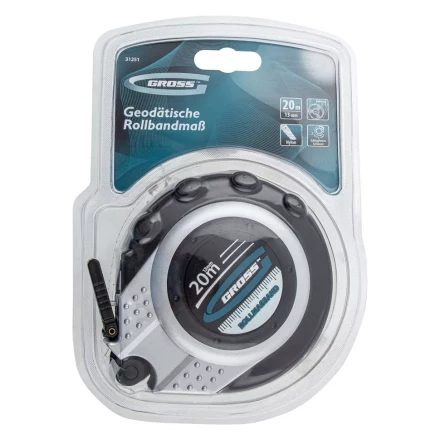 Рулетка геодезическая 20 м х 13 мм GROSS закр. корп. металл. лента нейлон двуст. Шкала 31251 купить в Надыме