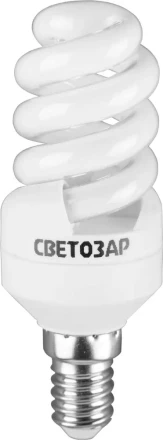 Энергосберегающая лампа СВЕТОЗАР "КОМПАКТ" спираль,цоколь E14(миньон),Т2,теплый белый свет(2700 К), 10000час, 9Вт(45) 44351-09_z01 купить в Надыме