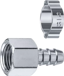 ЗУБР штуцер елочка, 10 мм - 3/8F, переходник с обжимным хомутом, Профессионал (64923-3/8-10)