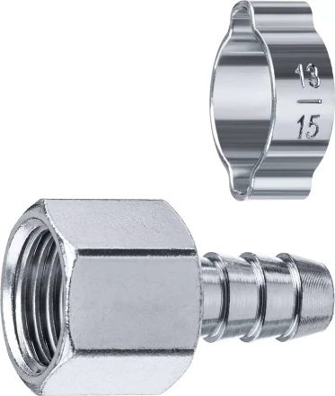 ЗУБР штуцер елочка, 10 мм - 3/8F, переходник с обжимным хомутом, Профессионал (64923-3/8-10) купить в Надыме