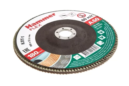 Круг Лепестковый Торцевой (КЛТ) HAMMER КЛТ 1 Ф180х22 Р60 213-031 купить в Надыме