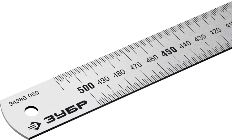 ЗУБР Про-50, длина 0.50 м, усиленная нержавеющая линейка, Профессионал (34280-050) купить в Надыме