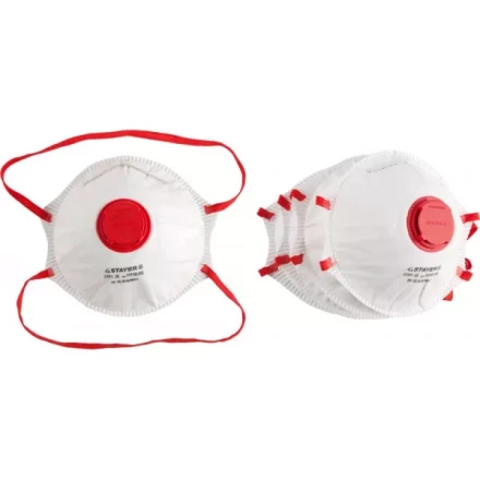 Полумаска фильтрующая STAYER "PROFI" коническая многослойная с клапаном, класс защиты FFP1, 10шт 11110-H10 купить в Надыме