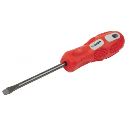 Отвертка ЗУБР "ПРОФИ" хромованадиевая сталь, двухкомпонентная рукоятка, магнит наконечник, SL6,0x100мм 25231-6.0-100_z01 купить в Надыме