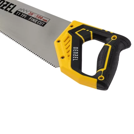 Ножовка по дереву, 500 мм, 9 TPI, зуб 3D, двухкомпонентная рукоятка Denzel 24147 купить в Надыме