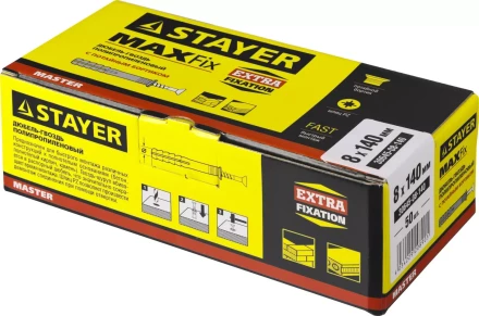Дюбель-гвоздь полипропиленовый, потайный бортик, 8 x 140 мм, 50 шт, STAYER Master 30645-08-140 30645-08-140 купить в Надыме