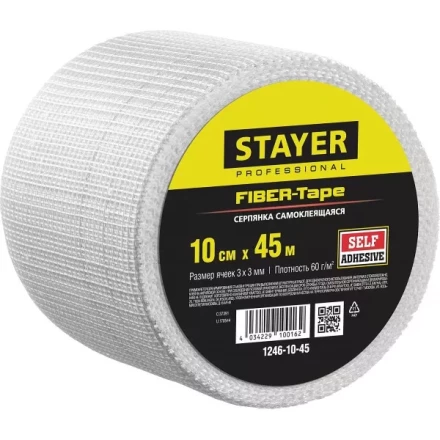 Серпянка самоклеящаяся FIBER-Tape, 10 см х 45м, STAYER Professional 1246-10-45 1246-10-45 купить в Надыме