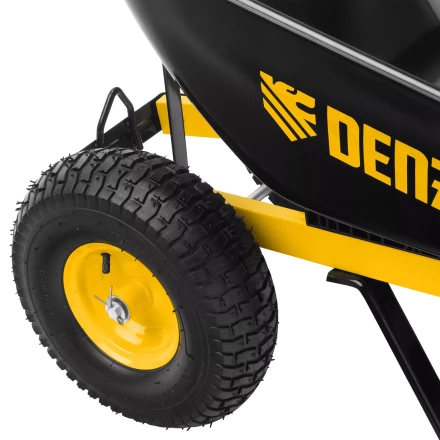 Тачка строительная усиленная объем 140 л 250 кг двухколесная колесо 15х6.00-6 Denzel 69000 купить в Надыме