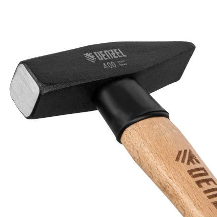 Молоток слесарный, 400 г Denzel, кованый квадратный боек, буковая рукоятка, 10428 купить в Надыме
