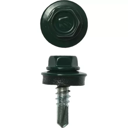 Саморезы ЗУБР "ПРОФЕССИОНАЛ" окраш., RAL 6005 зелен. насыщен., для крепл. кров. матер. к металл. констр., 5.5x19мм, 500шт 4-300315-55-019-6005 купить в Надыме