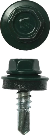 Саморезы ЗУБР "ПРОФЕССИОНАЛ" окраш., RAL 6005 зелен. насыщен., для крепл. кров. матер. к металл. констр., 5.5x19мм, 500шт 4-300315-55-019-6005 купить в Надыме