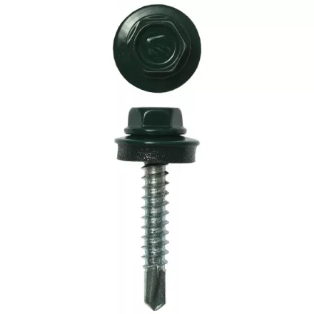 Саморезы ЗУБР "ПРОФЕССИОНАЛ" окраш., RAL 6005 зелен. насыщен., для крепл. кров. матер. к дерев. обреш., 4.8x35мм, 380шт 4-300315-48-035-6005 купить в Надыме