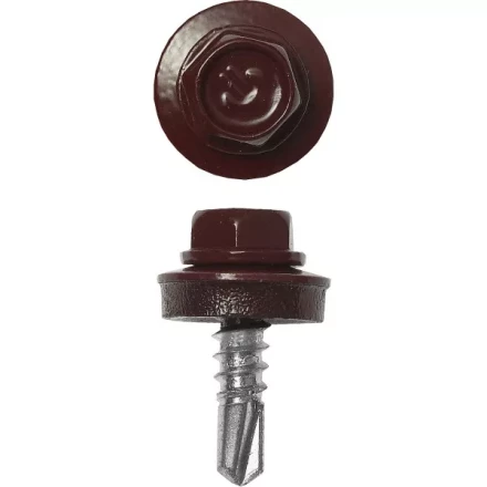 Саморезы ЗУБР "ПРОФЕССИОНАЛ" окраш., RAL 3005 темно-красн., для крепл. кров. матер. к металл. констр., 5.5x25мм, 420шт 4-300315-55-025-3005 купить в Надыме