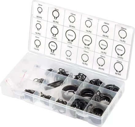 Набор стопорных колец, D 3 - 32 мм, 300 предм. СИБРТЕХ 47600 купить в Надыме