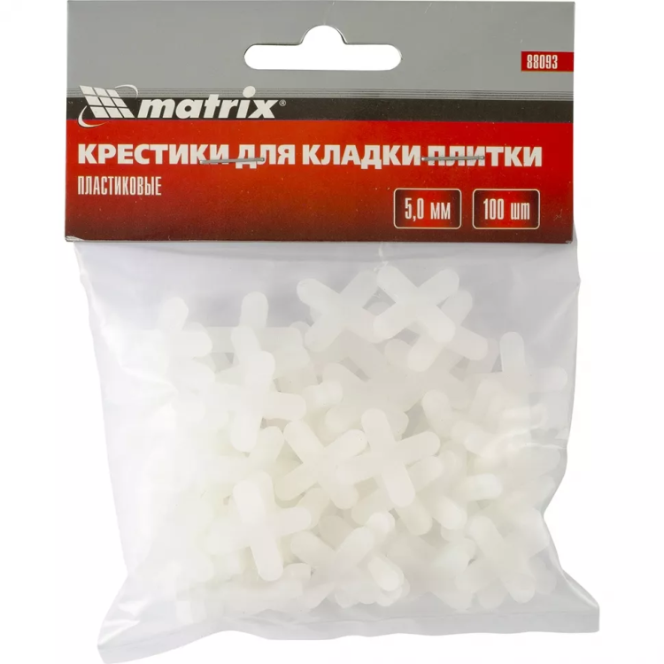 Крестики 5 мм для кладки плитки 100 штук MATRIX артикул 88093 купить в Надыме