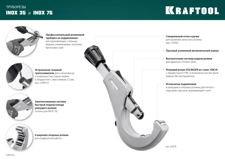 Труборезы KRAFTOOL для труб из нержавеющей стали 23935 купить в Надыме