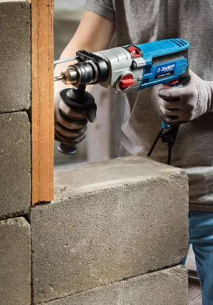 Дрель ударная двухскоростная + кейс ДУ-П850-2 ЭРМК серия ПРОФЕССИОНАЛ купить в Надыме