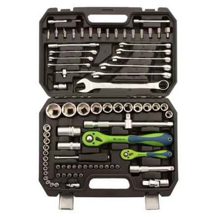 Набор инструментов 82 предмета, CrV, 1/2", 1/4" Сибртех 13514 купить в Надыме