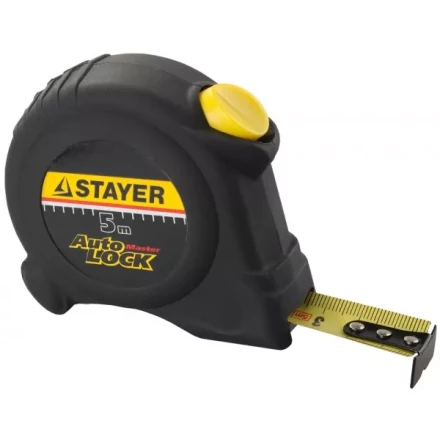 Рулетка STAYER "MASTER" "AUTOLOCK", корпус с резиновым напылением, автостоп, 5мх19мм 2-34126-05-19_z01 купить в Надыме
