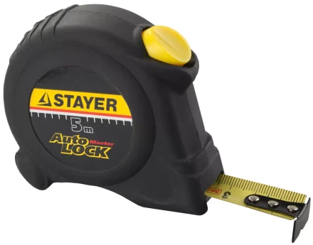 Рулетка STAYER "MASTER" "AUTOLOCK", корпус с резиновым напылением, автостоп, 5мх19мм 2-34126-05-19_z01 купить в Надыме