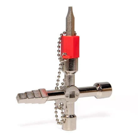 Ключ для электрошкафов КВТ КЭШ-5М с 5 профилями и битой «крест/шлиц» (84624) купить в Надыме