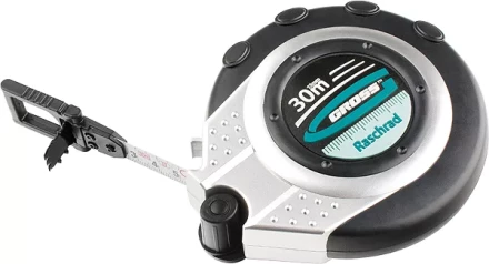 Рулетка геодезическая 30 м х 13 мм GROSS закр. корп. металл. лента нейлон двуст. Шкала 31252 купить в Надыме