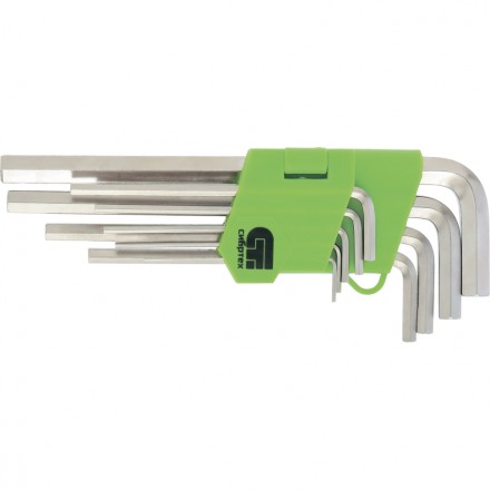 Набор ключей имбусовых Tamper-Torx 9 шт TTT10-T50 45x закаленные короткие никелированные Сибртех 12321 купить в Надыме
