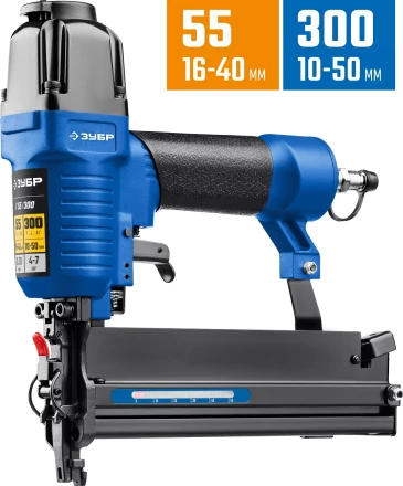 ЗУБР Т55/300, пневматический нейлер-степлер 18Ga 2-в-1: для скоб тип 55 и гвоздей тип 300, Профессионал (31937) купить в Надыме