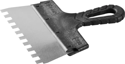 Шпатель ЗУБР "МАСТЕР" ФАСАДНЫЙ, нержавеющее полотно, 200мм, зуб 10х10мм 10078-20-10 купить в Надыме