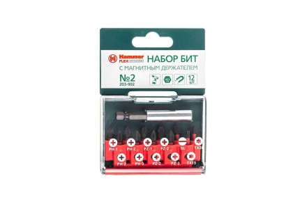 Набор бит HAMMER 25мм (PB набор No2 12шт.  Ph/Pz/Sl/Tх) купить в Надыме