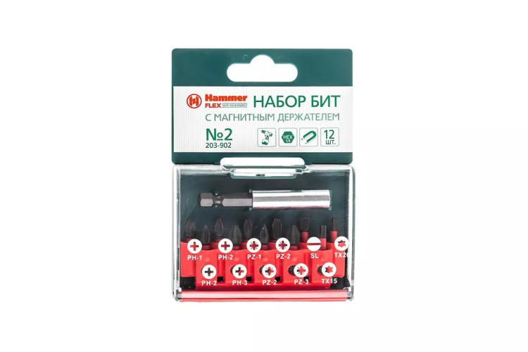 Набор бит HAMMER 25мм (PB набор No2 12шт.  Ph/Pz/Sl/Tх) купить в Надыме