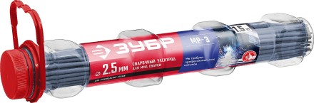 ЗУБР Д 2.5 х 350 мм, 1.5 кг в ПВХ тубе, МР-3 рутиловый, электрод сварочный (40011-2.5) купить в Надыме
