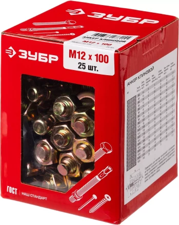 ЗУБР М12 х 100 мм, 25 шт, клиновой анкер (302032-12-100) купить в Надыме