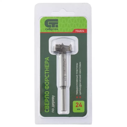 Сверло Форстнера по дереву 24 мм цилиндрический хвостовик СИБРТЕХ 704824 купить в Надыме