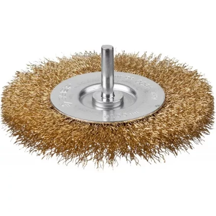 ЗУБР "ПРОФЕССИОНАЛ". Щетка дисковая для дрели, витая латунированная стальная проволока 0,3мм, 100мм 3520-100_z02 купить в Надыме