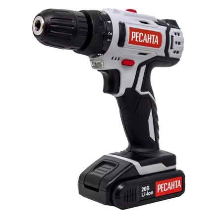 Дрель-шуруповерт аккумуляторная Ресанта ДА-20-2ЛК (2,0 А/ч) 75/14/11 купить в Надыме