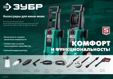 ЗУБР для пистолета МИГ-180, пеногенератор для минимоек (70401-180) купить в Надыме