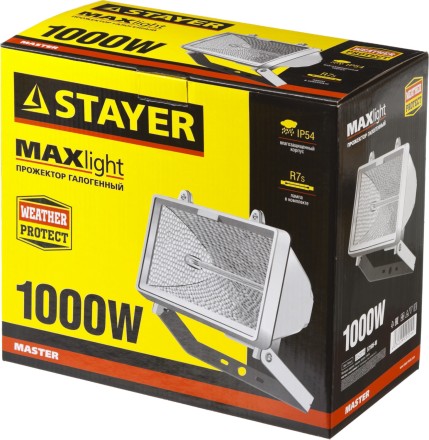 Прожектор STAYER &quot;MASTER&quot; MAXLight галогенный, с дугой крепления под установку, белый, 1000Вт 57105-W купить в Надыме
