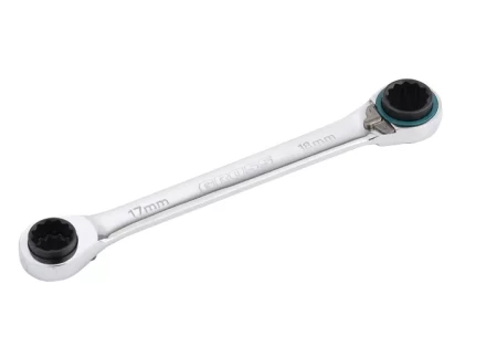 Набор ключей накидных с трещоткой, 8 - 19 мм, 2 шт., многоразмерные, реверсивные, CrV GROSS 14893 купить в Надыме