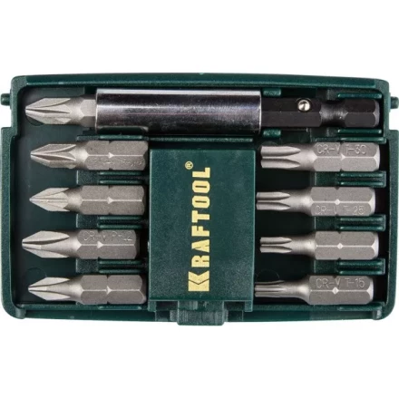 Набор бит "COMPACT-10" с магнитным адаптером, KRAFTOOL 26130-H10, в мини бит-боксе, 10 предметов 26130-H10 купить в Надыме