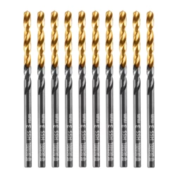 Сверло по металлу, 3 мм, HSS-Tin, Golden Tip, 10 шт. Denzel 717205