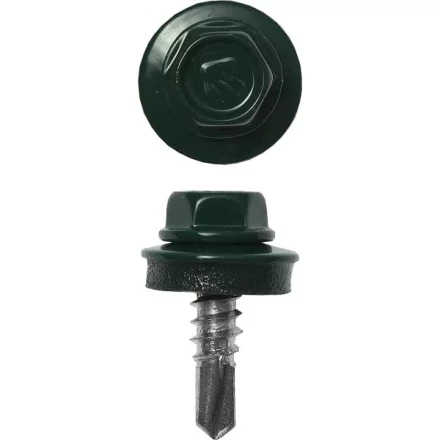 Саморезы ЗУБР "ПРОФЕССИОНАЛ" окраш., RAL 6005 зелен. насыщен., для крепл. кров. матер. к металл. констр., 5.5x25мм, 420шт 4-300315-55-025-6005 купить в Надыме