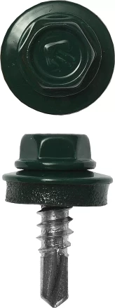 Саморезы ЗУБР "ПРОФЕССИОНАЛ" окраш., RAL 6005 зелен. насыщен., для крепл. кров. матер. к металл. констр., 5.5x25мм, 420шт 4-300315-55-025-6005 купить в Надыме