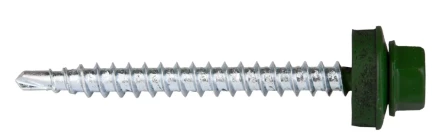 Саморезы ЗУБР "ПРОФЕССИОНАЛ" окраш., RAL 6005 зелен. насыщен., для крепл. кров. матер. к дерев. обреш., 4.8x50мм, 250шт 4-300315-48-050-6005 купить в Надыме