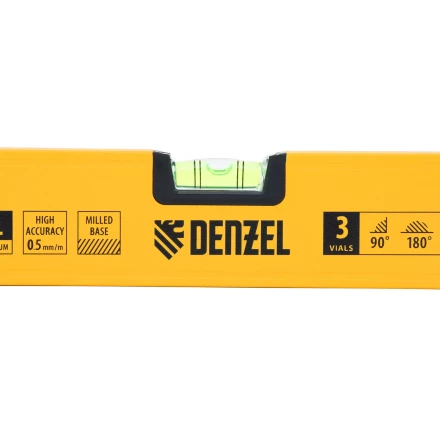 Уровень алюминиевый Denzel 33692, магнит, фрезерованный, 3 глазка (1 зеркал.), 0,5 мм/м, 800 мм купить в Надыме