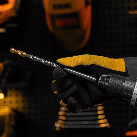 Сверло спиральное по металлу Denzel, 10 х 184 мм, Р6М5, Golden Tip, удлиненное 718263 купить в Надыме