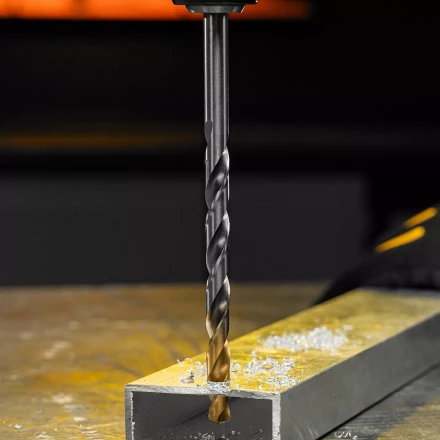 Сверло спиральное по металлу Denzel, 10 х 184 мм, Р6М5, Golden Tip, удлиненное 718263 купить в Надыме