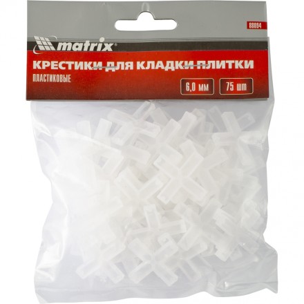 Крестики 6 мм для кладки плитки 75 штук MATRIX артикул 88094 купить в Надыме
